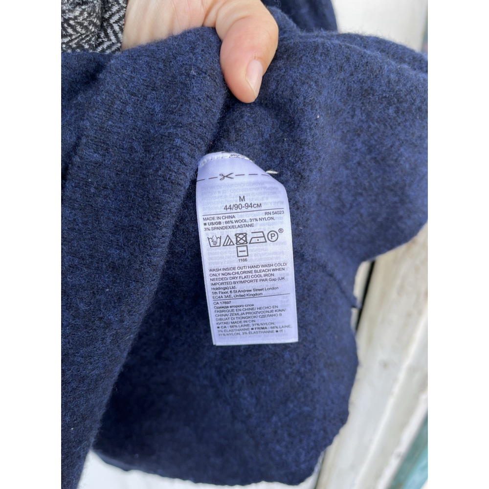 Banana Republic Wool Blend Sweater Dress Navy Blue Flare Sleeve Size M - Picture 9 of 10